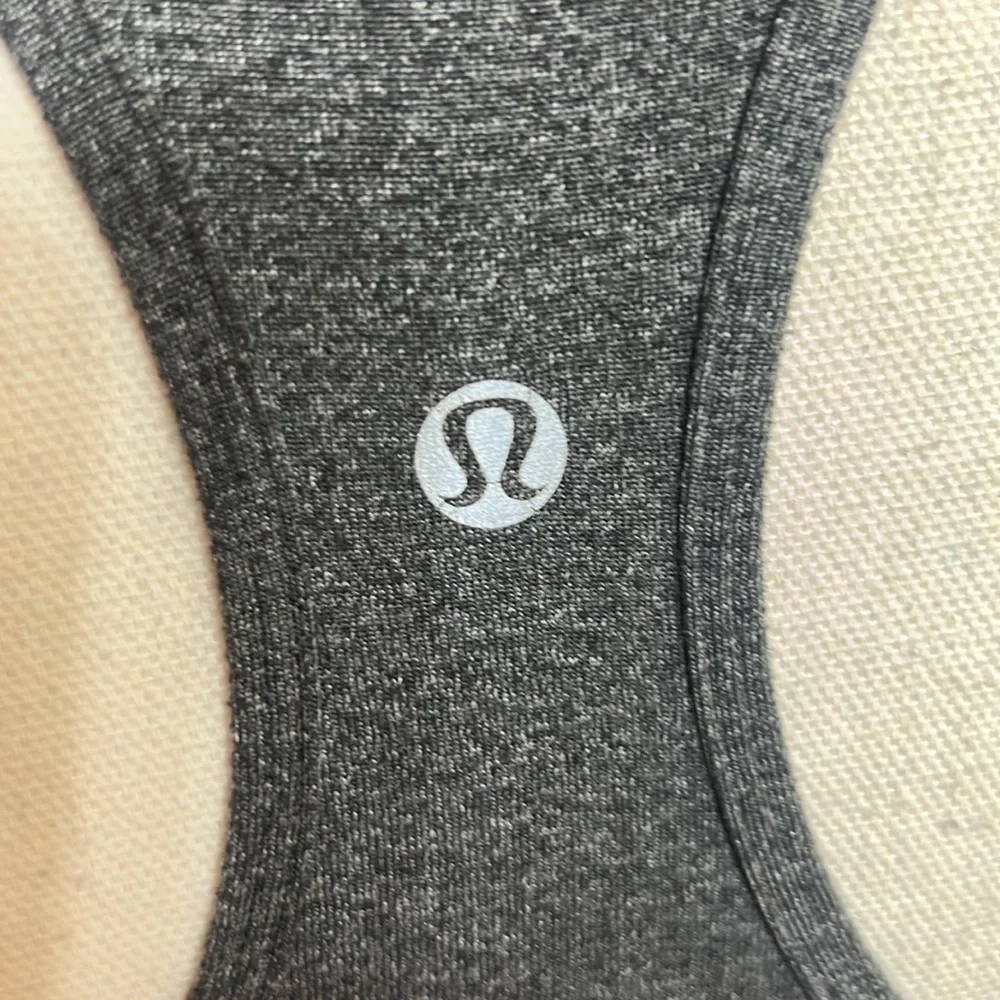 Lululemon Dark Grey With Black Stripes Down Sides Cool Racerback Tank SE
